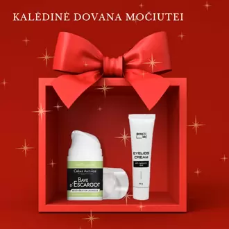 Kalėdinė dovana močiutei: Stangrinamasis-pakeliamasis akių vokų kremas su proteinais + Veido kremas nuo raukšlių su sraigių sekreto ekstraktu + DOVANA mentelė